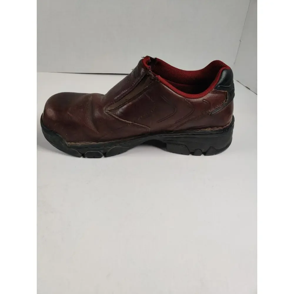 Wolverine Work Shoes Men's Size 9 EW Steel Toe Brown Slip Resistant Slip-On